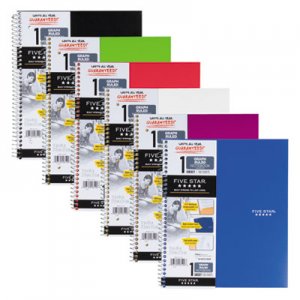 Five Star 06190 Wirebound Quadrille Notebook, 8 1/2 x 11, 1 Subject, White, 100 Sheets, Assorted MEA06190