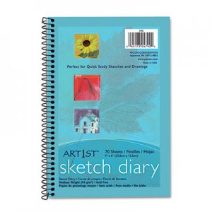 Pacon 4790 Art1st Sketch Diary, 9" x 6", White, 70 Sheets PAC4790