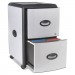 Storex 61352U01C Two-Drawer Mobile Filing Cabinet With Metal Siding, 19 x 15 x 23, Silver/Black STX61352U01C
