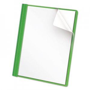Universal UNV57124 Clear Front Report Cover, Tang Fasteners, Letter Size, Green, 25/Box