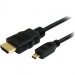StarTech.com HDMIADMM6 6 ft High Speed HDMI Cable with Ethernet - HDMI to HDMI Micro - M/M
