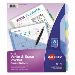 Avery 16177 Write-On Big Tab Plastic Dividers, 8-Tab, Letter AVE16177