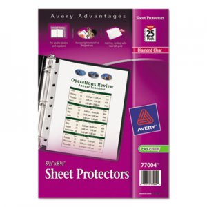 Avery 77004 Top Load Sheet Protector, Heavyweight, 8 1/2 x 5 1/2, Clear, 25/Pack AVE77004