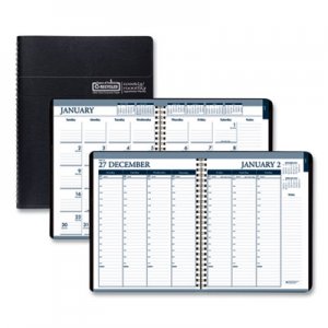 House of Doolittle HOD28302 Recycled Wirebound Weekly/Monthly Planner, 11 x 8.5, Black Leatherette, 2021