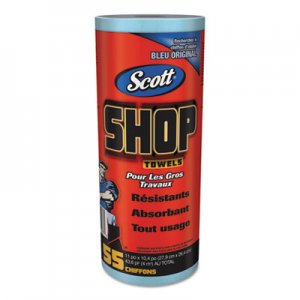 Scott 75147 Shop Towels, Roll, 10 2/5 x 11, Blue, 55/Roll, 12 Rolls/Carton KCC75147