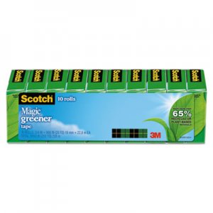 Scotch 81210P Magic Greener Tape, 3/4" x 900", 1" Core, 10/Pack MMM81210P