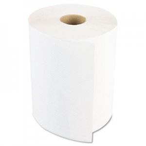 Boardwalk BWK6261B Hardwound Paper Towels, 1-Ply, 8" x 600ft, White, 2" Core, 12 Rolls/Carton