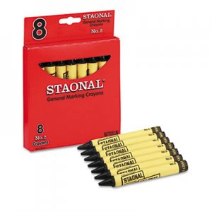 Crayola 5200023051 Staonal Marking Crayons, Black, 8/Box CYO5200023051