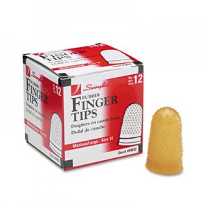 Swingline SWI54032 Rubber Finger Tips, 12 (Medium-Large), Amber, Dozen