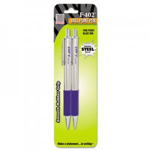 Zebra 29222 F-402 Ballpoint Retractable Pen, Blue Ink, Fine, 2/Pack ZEB29222