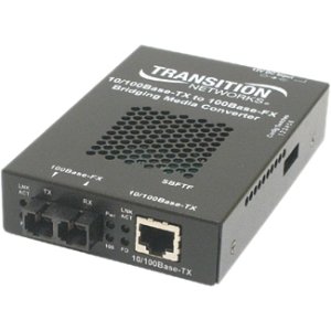 Transition Networks SBFTF1013-105-NA 10/100 Bridging 10/100Base-TX to 100Base-FX Media Converter