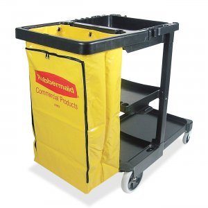 Rubbermaid 617388 Janitor Cart With Zipper Yellow Vinyl Bag