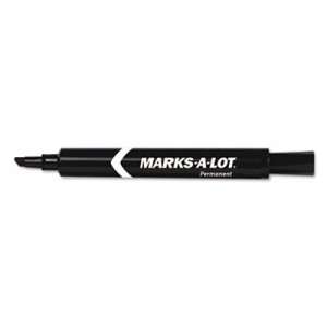 Marks-A-Lot 08888 Large Desk Style Permanent Marker, Chisel Tip, Black, Dozen AVE08888