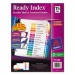 Avery 11143 Ready Index Customizable Table of Contents Multicolor Dividers, 15-Tab, Letter AVE11143