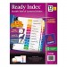 Avery 11196 Ready Index Customizable Table of Contents, Asst Dividers, 12-Tab, Ltr, 6 Sets AVE11196