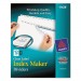 Avery 11428 Index Maker Print & Apply Clear Label Dividers w/White Tabs, 12-Tab, Letter AVE11428