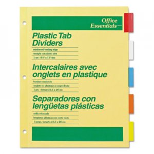 Office Essentials 11465 Plastic Insertable Dividers, 5-Tab, Letter AVE11465