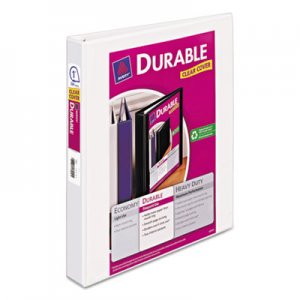 Avery 17012 Durable View Binder w/Slant Rings, 11 x 8 1/2, 1" Cap, White AVE17012
