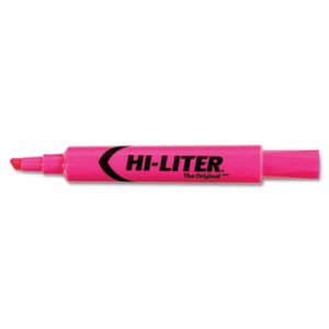 HI-LITER 24010 Desk Style Highlighter, Chisel Tip, Fluorescent Pink Ink, Dozen AVE24010