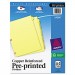 Avery 24280 Preprinted Laminated Tab Dividers w/Copper Reinforced Holes, 25-Tab, Letter AVE24280