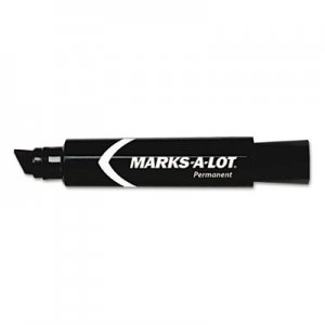 Marks-A-Lot 24148 Jumbo Desk Style Permanent Marker, Chisel Tip, Black AVE24148