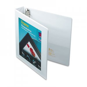 Avery 68060 Framed View Heavy-Duty Binder w/Locking 1-Touch EZD Rings, 1 1/2" Cap, White AVE68060