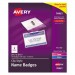 Avery 74461 Badge Holder Kit w/Laser/Inkjet Insert, Top Load, 2 1/4 x 3 1/2, White, 100