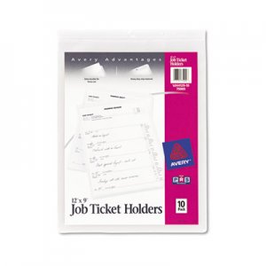 Avery 75009 Job Ticket Holders, Heavy Gauge Vinyl, 9 x 12, Clear, 10/Pack AVE75009