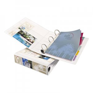 Avery 79192 Heavy-Duty View Binder w/Locking 1-Touch EZD Rings, 2" Cap, White AVE79192