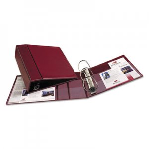 Avery 79364 Heavy-Duty Binder with One Touch EZD Rings, 11 x 8 1/2, 4" Capacity, Maroon AVE79364