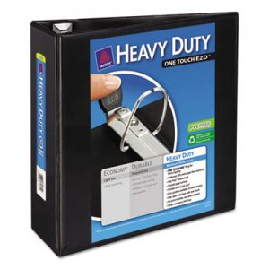 Avery 79604 Heavy-Duty View Binder w/Locking 1-Touch EZD Rings, 4" Cap, Black AVE79604