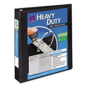 Avery 79695 Heavy-Duty View Binder w/Locking 1-Touch EZD Rings, 1 1/2" Cap, Black AVE79695