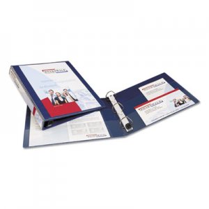 Avery 79809 Heavy-Duty View Binder w/Locking 1-Touch EZD Rings, 1" Cap, Navy Blue AVE79809
