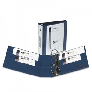 Avery 79803 Heavy-Duty View Binder w/Locking 1-Touch EZD Rings, 3" Cap, Navy Blue AVE79803