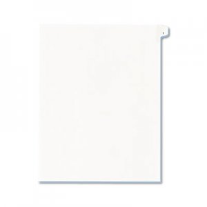 Avery 82199 Allstate-Style Legal Exhibit Side Tab Divider, Title: 1, Letter, White, 25/Pack AVE82199