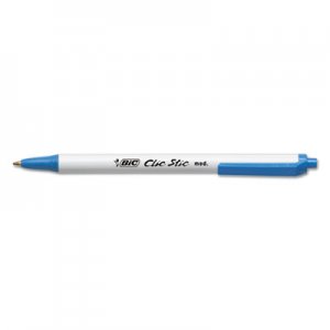 BIC BICCSM11BE Clic Stic Ballpoint Retractable Pen, Blue Ink, 1mm, Medium, Dozen CSM11-BE