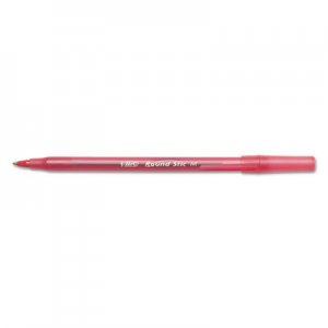 BIC BICGSM11RD Round Stic Xtra Precision & Xtra Life Ballpoint Pen, Red Ink, 1mm, Medium, Dozen GSM11-RD