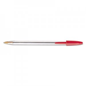 BIC BICMS11RD Cristal Xtra Smooth Ballpoint Pen, Red Ink, 1mm, Medium, Dozen MS11-RD