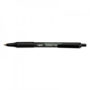 BIC BICSCSF11BK Soft Feel Ballpoint Retractable Pen, Black Ink, .8mm, Fine, Dozen SCSF11-BK