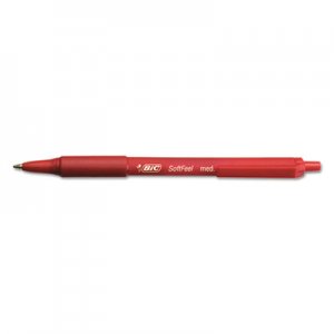 BIC BICSCSM11RD Soft Feel Ballpoint Retractable Pen, Red Ink, 1mm, Medium, Dozen SCSM11-RD