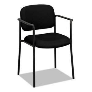 basyx VL616VA10 VL616 Series Stacking Guest Chair with Arms, Black Fabric BSXVL616VA10