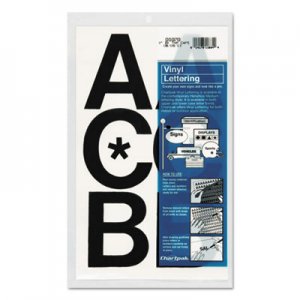 Chartpak 01070 Press-On Vinyl Uppercase Letters, Self Adhesive, Black, 3"h, 50/Pack CHA01070