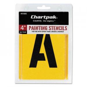Chartpak 01565 Painting Stencil Set, A-Z Set/0-9, Manila, 35/Set CHA01565