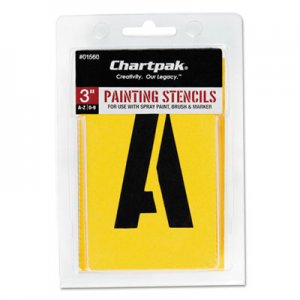 Chartpak 01560 Painting Stencil Set, A-Z Set/0-9, Manila, 35/Set CHA01560