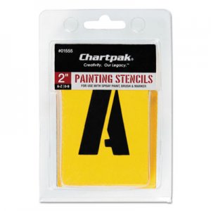 Chartpak 01555 Painting Stencil Set, A-Z Set/0-9, Manila, 35/Set CHA01555