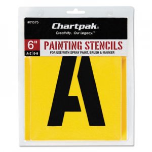 Chartpak 01575 Painting Stencil Set, A-Z Set/0-9, Manila, 35/Set CHA01575