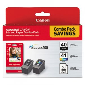 Canon 0615B009 0615B009 (PG-40/CL-41) ChromaLife100+ Ink & Paper Combo Pack, Black/Tri-Color CNM0615B009