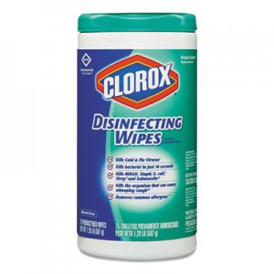 Clorox 15949CT Disinfecting Wipes, 7 x 8, Fresh Scent, 75/Canister, 6/Carton CLO15949CT