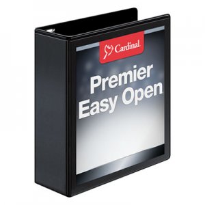 Cardinal 10331 Easy-Open ClearVue Extra-Wide Locking Slant-D Binder, 3" Cap, 11 x 8 1/2, Black CRD10331