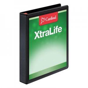 Cardinal 26301 XtraLife ClearVue Non-Stick Locking Slant-D Binder, 1" Cap, 11 x 8 1/2, Black CRD26301